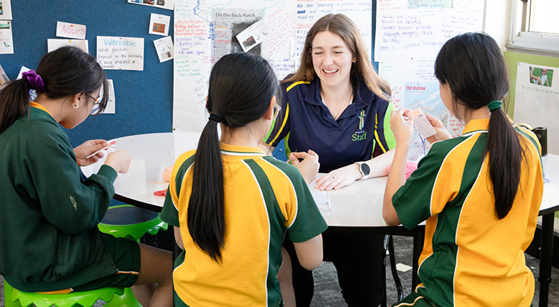 St Patrick's Catholic Primary School Parramatta students learning with dedicated teacher
